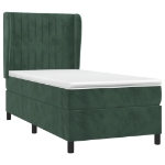 Giroletto a Molle con Materasso Verde Scuro 100x200 cm Velluto