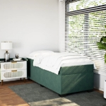 Giroletto a Molle con Materasso Verde Scuro 100x200 cm Velluto