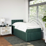 Giroletto a Molle con Materasso Verde Scuro 100x200 cm Velluto