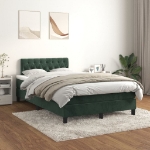 Giroletto a Molle con Materasso Verde Scuro 120x190 cm Velluto