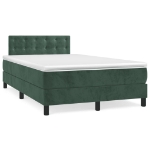 Giroletto a Molle con Materasso Verde Scuro 120x190 cm Velluto