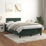 Giroletto a Molle con Materasso Verde Scuro 120x190 cm Velluto