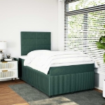 Giroletto a Molle con Materasso Verde Scuro 120x190 cm Velluto