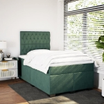 Giroletto a Molle con Materasso Verde Scuro 120x190 cm Velluto