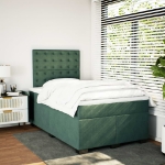 Giroletto a Molle con Materasso Verde Scuro 120x190 cm Velluto