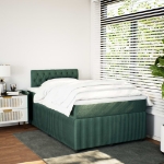 Giroletto a Molle con Materasso Verde Scuro 120x190 cm Velluto