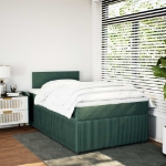 Giroletto a Molle con Materasso Verde Scuro 120x190 cm Velluto