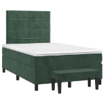 Giroletto a Molle con Materasso Verde Scuro 120x190 cm Velluto