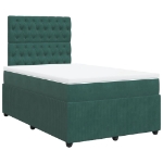 Giroletto a Molle con Materasso Verde Scuro 120x190 cm Velluto