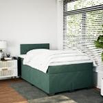 Giroletto a Molle con Materasso Verde Scuro 120x190 cm Velluto