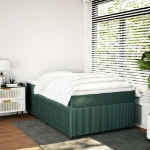 Giroletto a Molle con Materasso Verde Scuro 120x190 cm Velluto