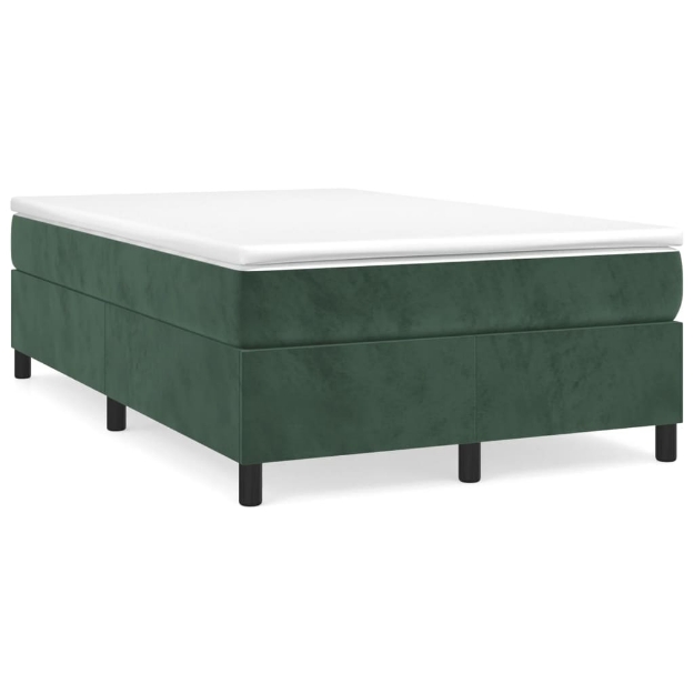 Giroletto a Molle con Materasso Verde Scuro 120x190 cm Velluto