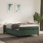 Giroletto a Molle con Materasso Verde Scuro 120x190 cm Velluto