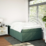 Giroletto a Molle con Materasso Verde Scuro 120x190 cm Velluto