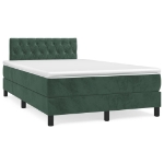 Giroletto a Molle con Materasso Verde Scuro 120x200 cm Velluto
