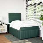 Giroletto a Molle con Materasso Verde Scuro 120x200 cm Velluto