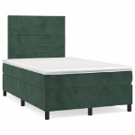 Giroletto a Molle con Materasso Verde Scuro 120x200 cm Velluto