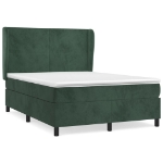 Giroletto a Molle con Materasso Verde Scuro 140x190 cm Velluto