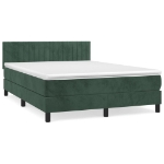 Giroletto a Molle con Materasso Verde Scuro 140x190 cm Velluto