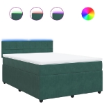 Giroletto a Molle con Materasso Verde Scuro 140x190 cm Velluto