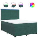 Giroletto a Molle con Materasso Verde Scuro 140x190 cm Velluto