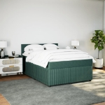 Giroletto a Molle con Materasso Verde Scuro 140x190 cm Velluto