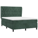Giroletto a Molle con Materasso Verde Scuro 140x190 cm Velluto