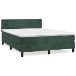 Giroletto a Molle con Materasso Verde Scuro 140x190 cm Velluto
