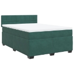 Giroletto a Molle con Materasso Verde Scuro 140x190 cm Velluto
