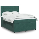 Giroletto a Molle con Materasso Verde Scuro 140x190 cm Velluto
