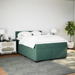 Giroletto a Molle con Materasso Verde Scuro 140x190 cm Velluto