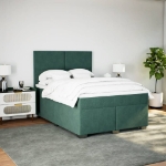 Giroletto a Molle con Materasso Verde Scuro 140x190 cm Velluto