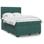 Giroletto a Molle con Materasso Verde Scuro 140x190 cm Velluto