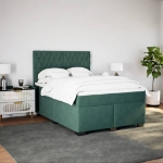 Giroletto a Molle con Materasso Verde Scuro 140x190 cm Velluto