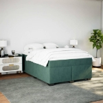 Giroletto a Molle con Materasso Verde Scuro 140x190 cm Velluto
