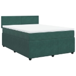 Giroletto a Molle con Materasso Verde Scuro 140x190 cm Velluto