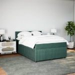 Giroletto a Molle con Materasso Verde Scuro 140x190 cm Velluto