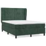 Giroletto a Molle con Materasso Verde Scuro 140x190 cm Velluto