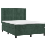 Giroletto a Molle con Materasso Verde Scuro 140x190 cm Velluto