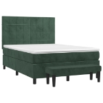 Giroletto a Molle con Materasso Verde Scuro 140x190 cm Velluto