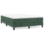 Giroletto a Molle con Materasso Verde Scuro 140x190 cm Velluto