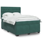 Giroletto a Molle con Materasso Verde Scuro 140x190 cm Velluto