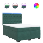 Giroletto a Molle con Materasso Verde Scuro 140x190 cm Velluto