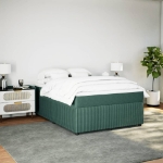 Giroletto a Molle con Materasso Verde Scuro 140x190 cm Velluto