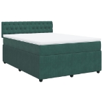 Giroletto a Molle con Materasso Verde Scuro 140x190 cm Velluto