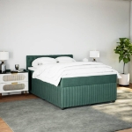 Giroletto a Molle con Materasso Verde Scuro 140x190 cm Velluto