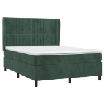 Giroletto a Molle con Materasso Verde Scuro 140x190 cm Velluto