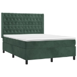 Giroletto a Molle con Materasso Verde Scuro 140x190 cm Velluto