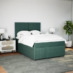 Giroletto a Molle con Materasso Verde Scuro 140x190 cm Velluto