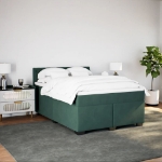 Giroletto a Molle con Materasso Verde Scuro 140x190 cm Velluto